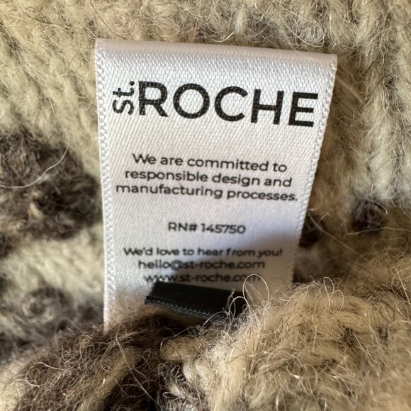 St. Roche Juniper Sweater Vest Heather Gray Size XS Floral Hand Embroidery Soft - Picture 15 of 16